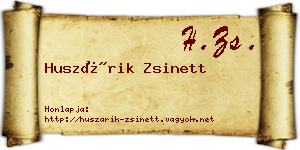 Huszárik Zsinett névjegykártya